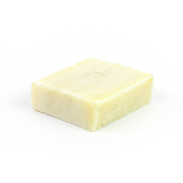 Image of a bar of natural handmade olive oil soap on a white background